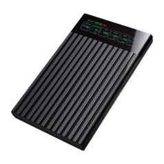   Külső merevlemez ház, USB 3.2, 2.5" SATA HDD, LCD kijelzővel, max. 4TB SSD/HDD-vel kompatibilis, fekete