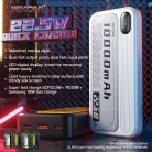 Wekome® Powerbank 10000mAh, külső akkumulátor, 22.5W gyorstöltés (USB-A + USB-C), fehér