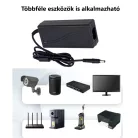Univerzális Hálózati Töltő Adapter 15V/3A, tápegység, Ø5.5/2.5mm csatlakozó, 2 méter, fekete