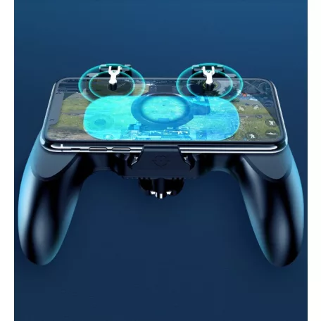 Kontroller joystick, PUBG kompatibilis, beépített hűtőventilátor, 1200mAh akku, iPhone és Android telefonokhoz, fekete