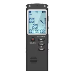   Quzu® Digitális Diktafon, MP3 lejátszó, zajcsökkentés, ABS ház, 8GB, fekete