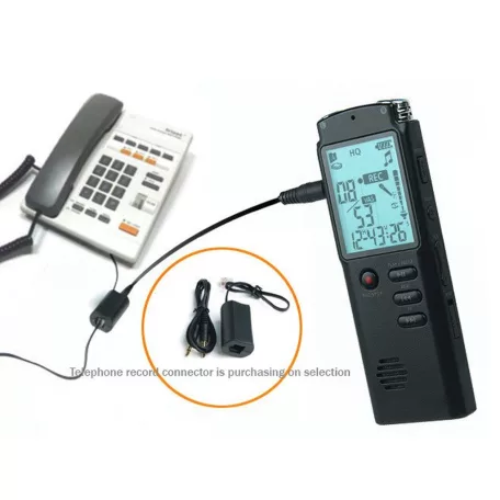 Quzu® Digitális Diktafon, MP3 lejátszó, zajcsökkentés, ABS ház, 8GB, fekete