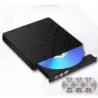 Külső DVD-író, USB 3.0/Type-C kettős interfész, 8x írási sebesség, CD DVD +/- RW, könnyű hordozható DVD-lejátszó, Plug&Play, fekete