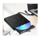 Külső DVD-író, USB 3.0/Type-C kettős interfész, 8x írási sebesség, CD DVD +/- RW, könnyű hordozható DVD-lejátszó, Plug&Play, fekete