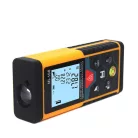Multifunkciós Lézeres Távolságmérő és Szögmérő, 0-60m, LCD képernyő, pontosság +/- 2mm, felület, térfogat, pitagorasz számítás, narancssárga-fekete