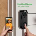 Vezeték nélküli Videós Kapucsengő, Kaputelefon funkció, IP65 védelem (eső és por), éjjellátó funkció, Tuya App, fekete