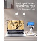 Hordozhatós elektronikus digitális mikroszkóp, 4,3" LCD kijelzővel, MicroSD/TF kártya támogatás, 50X-1000X nagyítással, fényerősség szabályzó, fehér