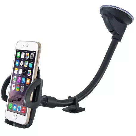 Autós Tapadókorongos Mobiltartó, szélvédőre-műszerfalra, szürke-fekete