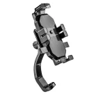 Kerékpáros és Motorkerékpáros Telefontartó, Kormányra rögzíthető, 360°-ban forgatható, fekete