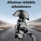 Kerékpáros és Motorkerékpáros Telefontartó, Kormányra rögzíthető, 360°-ban forgatható, fekete