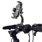 Kerékpáros és Motorkerékpáros Telefontartó, Kormányra rögzíthető, 360°-ban forgatható, fekete