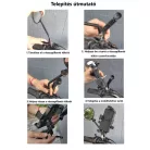 Kerékpáros és Motorkerékpáros Telefontartó, Kormányra rögzíthető, 360°-ban forgatható, fekete