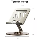 Univerzális Mobiltelefon- és Tablettartó, alumínium, 360°-ban forgatható, összecsukható, fekete