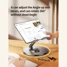 Univerzális Mobiltelefon- és Tablettartó, alumínium, 360°-ban forgatható, összecsukható, fekete