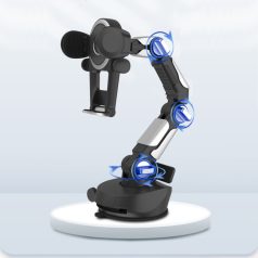   Autós Tapadókorongos Telefontartó, telefonszám kijelzővel rendelkezik, szélvédőre és műszer-falra helyezhető, fekete