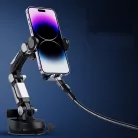 Autós Tapadókorongos Telefontartó, telefonszám kijelzővel rendelkezik, szélvédőre és műszer-falra helyezhető, fekete