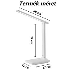   Asztali LED Lámpa, összecsukható, akkumulátoros, érintésre állítható fényerősség, 3 színhőmérséklet, fehér