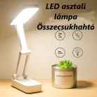 Asztali LED Lámpa, összecsukható, akkumulátoros, érintésre állitható fényerő és színhőmérséklet, fehér