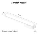 Univerzális LED Lámpa, szekrény vagy könyvespolc világítás, érintős kapcsoló, akkumulátoros, forgathatós, fehér