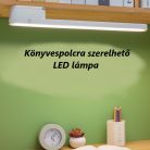 Univerzális LED Lámpa, szekrény vagy könyvespolc világítás, érintős kapcsoló, akkumulátoros, forgathatós, fehér