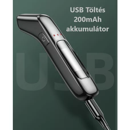Professzionális Digitális Alkoholszonda, LCD Kijelzővel, gyors elemzés, érintésmentes, 0,005%-os BAC pontosság, USB töltés, fekete