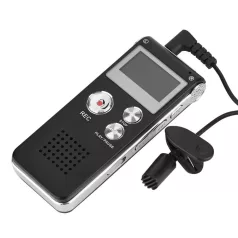   Digitális Diktafon, hangrögzítő, mp3/wma lejátszó, zajcsökkentés, 8 GB, fekete-ezüstszín