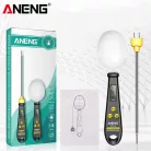 Aneng® 2az1ben Digitális Konyhai Mérőkanál és Hőmérő, LCD kijelzővel, 0.5g~500g, fekete