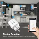 Matter® Intelligens konnektor, Tuya alkalmazással, 16A, WiFi, Fogyasztásmérős, kompatibilis Alexa/Google-Assistant, fehér