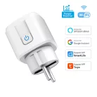Matter® Intelligens konnektor, Tuya alkalmazással, 16A, WiFi, Fogyasztásmérős, kompatibilis Alexa/Google-Assistant, fehér