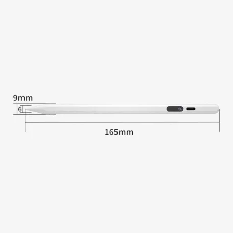 Univerzális Érintő Ceruza, Android/iPhone kompatibilis, telefon/tablet, tölthető, LCD akku szint kijelző, kapacitív hegy, fehér