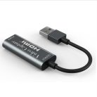 HDMI 4K videó capture, videó-audió digitalizáló adapter, HDMI-ről USB3.0, videófelvétel és élő közvetítés szerkesztéshez, ezüstszín