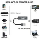 HDMI 4K videó capture, videó-audió digitalizáló adapter, HDMI-ről USB3.0, videófelvétel és élő közvetítés szerkesztéshez, ezüstszín