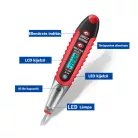 Digitális Érintésmentes Fáziskereső, 12-250V AC/DC, elektromos tér indukció, LED fény, zöld/sárga
