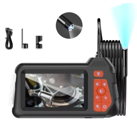 Endoszkóp kamera, 5m kábel, 4.3″ LCD kijelző, 1080P FHD, 6 LED világítás, Ø5.5mm lencse-átmérő, IP67 vízállósági kategória, fekete