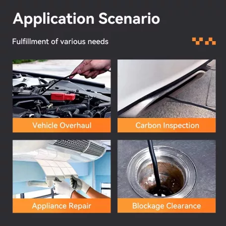 Endoszkóp kamera, 5m kábel, 4.3″ LCD kijelző, 1080P FHD, 6 LED világítás, Ø5.5mm lencse-átmérő, IP67 vízállósági kategória, fekete