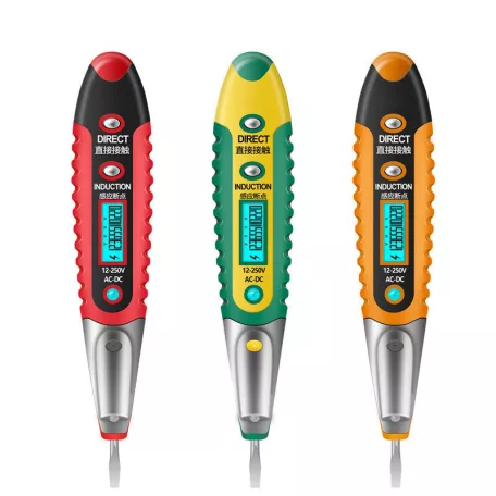 Digitális Érintésmentes Fáziskereső, 12-250V AC/DC, elektromos tér indukció, LED fény, piros/fekete