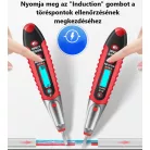 Digitális Érintésmentes Fáziskereső, 12-250V AC/DC, elektromos tér indukció, LED fény, piros/fekete