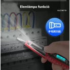 Digitális Érintésmentes Fáziskereső, 12-250V AC/DC, elektromos tér indukció, LED fény, piros/fekete