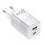 Univerzális GaN hálózati töltő adapter, 50w gyorstöltés, 2 port, QC 3.0/PD/USB, túlterhelés elleni védelem, fehér