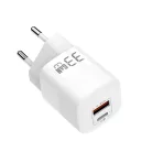 Univerzális GaN hálózati töltő adapter, 33W gyorstöltés, 2 port, QC 3.0/PD/USB, túlterhelés elleni védelem, fehér