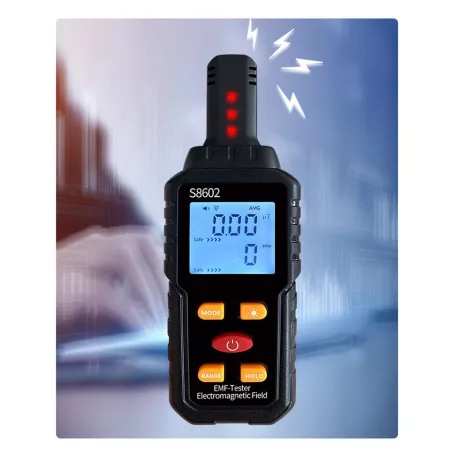 Digitális elektromágneses sugárzásmérő műszer, digitális LCD kijelző, 0.4 mp válaszidő, fekete