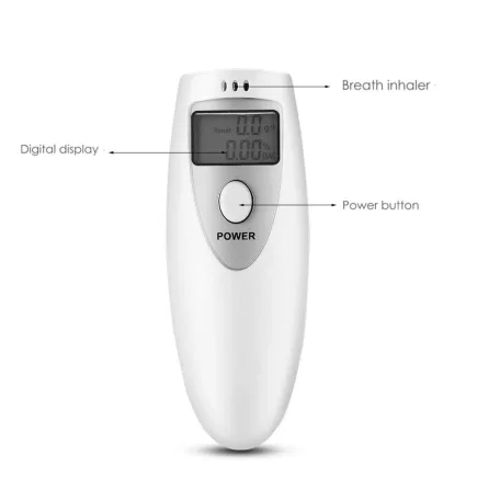 Digitális alkoholszonda, LCD kijelzővel, 0.00-1.90 g/l BAC mérési tartomány, fehér