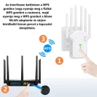 Urlant Wi-Fi WLAN Jelerősítő Repeater, 6 antenna, 2.4GHz/5GHz, AC 1200Mbps, max. 100M hatótávolság, fehér