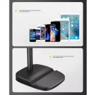 Humi® Asztali mikrofonállvány, mobiltelefontartóval, hang felvételhez és online élő közvetítéshez alkalmas, állítható magasság: 25cm-34cm, fekete
