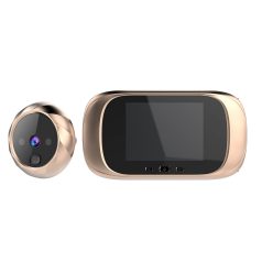   Intelligens Ajtókitekintő, videó csengő, FHD kamerával, 90°-os látószög, Infravörös éjjellátó funkcióval, aranyszín