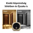 Intelligens Ajtókitekintő, videó csengő, FHD kamerával, 90°-os látószög, Infravörös éjjellátó funkcióval, aranyszín