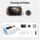 Intelligens Ajtókitekintő, videó csengő, FHD kamerával, 90°-os látószög, Infravörös éjjellátó funkcióval, aranyszín