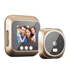   Intelligens Ajtókitekintő, videó csengő, 2.4” LCD kijelző, 720P HD kamerával, 160°-os látószög, kaputelefon funkcióval, aranyszín