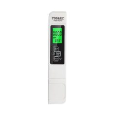   Digitális vízminőség mérő, 3 az 1-ben, TDS/EC/hőmérséklet, LCD kijelző, fehér