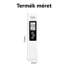 Digitális vízminőség mérő, 3 az 1-ben, TDS/EC/hőmérséklet, LCD kijelző, fehér